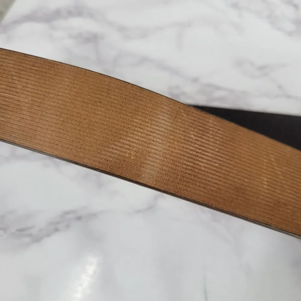Johnston & Murphy Scored Roller Buckle Belt Men's Tan Leather Belt